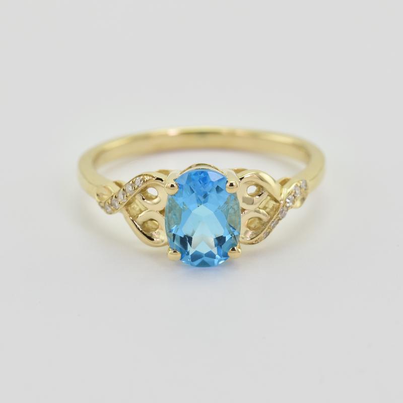 Goldring mit Blautopas und Diamanten Alanyse 46711