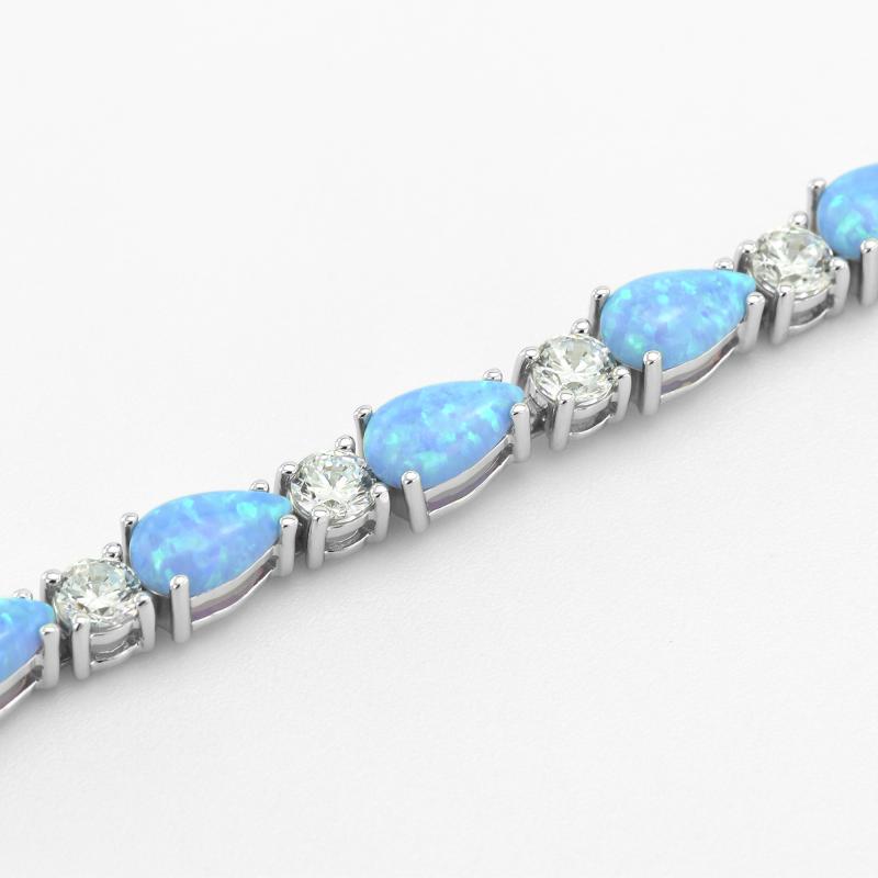 Silber-Armband mit blauen Opalen 46871