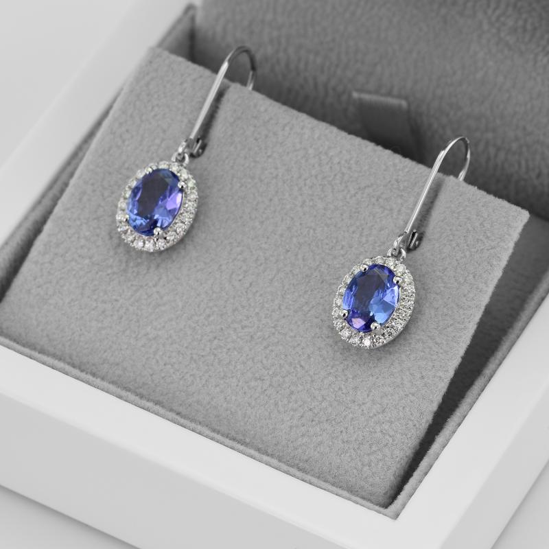 Ohrringe mit blauen Tansaniten und Diamanten Caty 48271