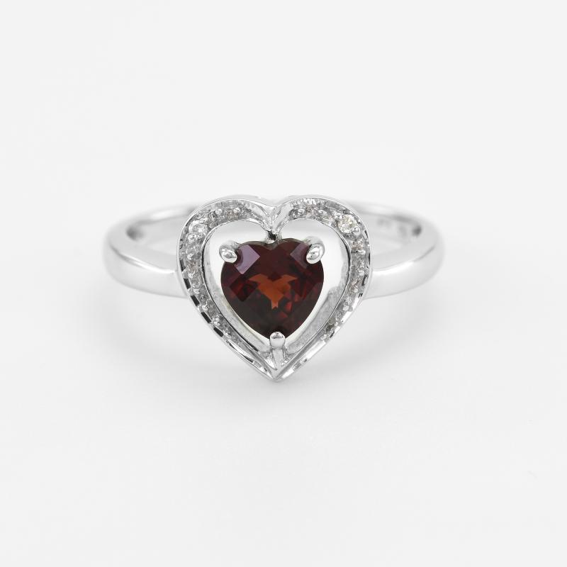 Herz-Ring Granat und Diamanten 51371