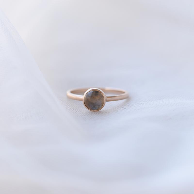 Goldener minimalistischer Ring mit Labradorit Stowy 52321