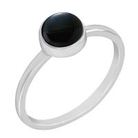 Goldener minimalistischer Ring mit schwarzem Opal Stowy