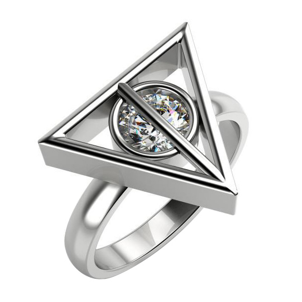 Magischer Goldring Harry Potter mit Diamant 59441
