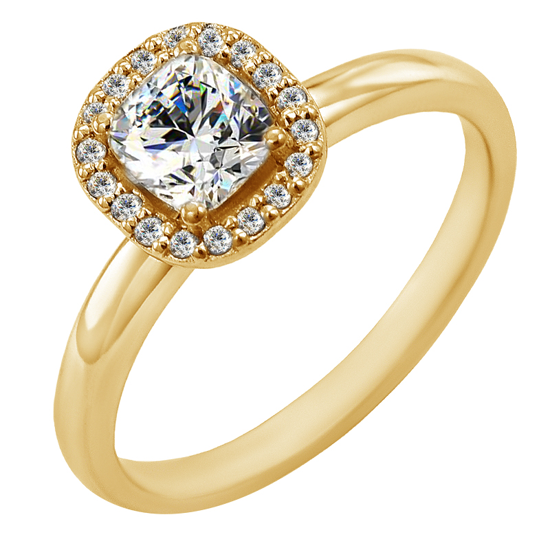 Verlobungsring aus Gold mit Prinzess-Diamanten Eleria 59571