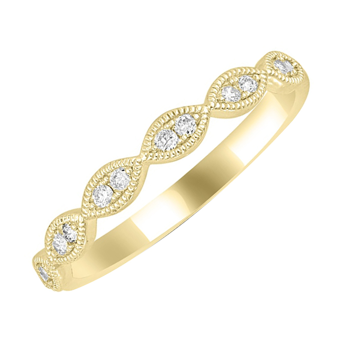 Zarter Ring aus Gold mit Diamanten halbbesetzt Talita 59591