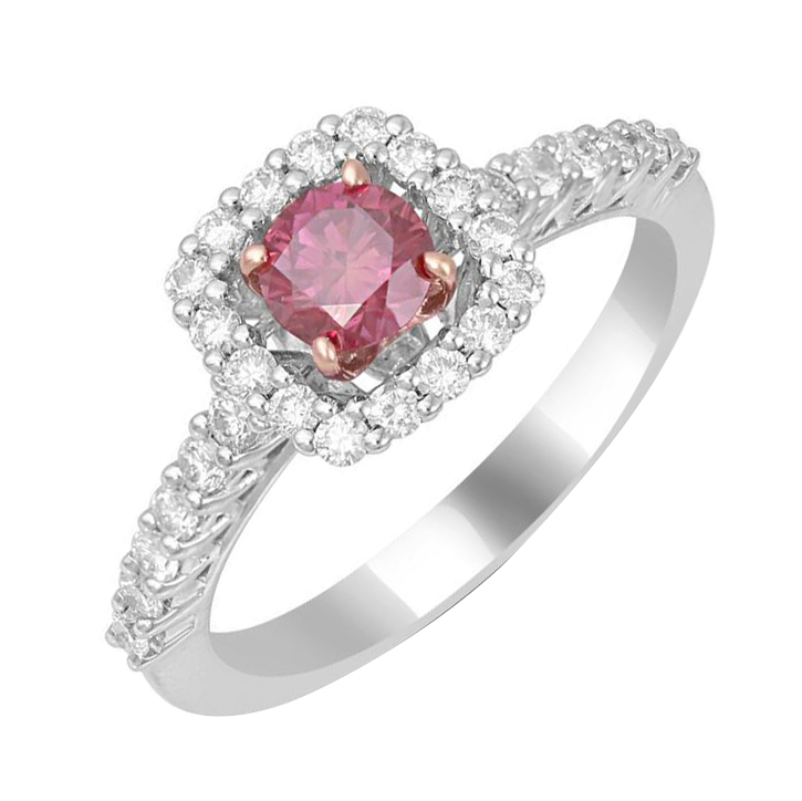 Verlobungsring mit einem zertifizierten Fancy Pink Lab Grown Diamanten Pabla