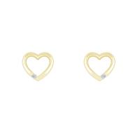 Goldene Ohrringe in Herzform mit Diamanten Stella