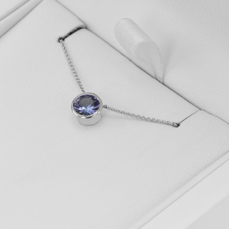 Halskette aus Platin mit blauem Tansanit Aviiv 71461