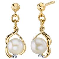 Goldene Perlen-Ohrringe mit Zirkonia Megan