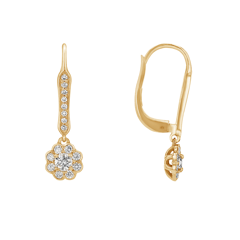 Goldene Ohrringe mit Diamanten Ingo 78341