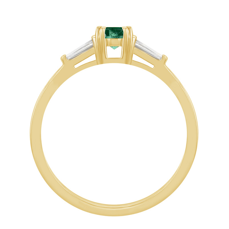 Eleganter Verlobungsring mit Smaragd und Baguette-Diamanten Gracie 8431