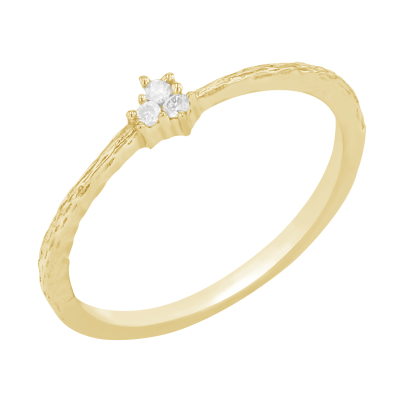 Silberner Ring mit Diamanten im Hammerschlag-Design Milan 85881