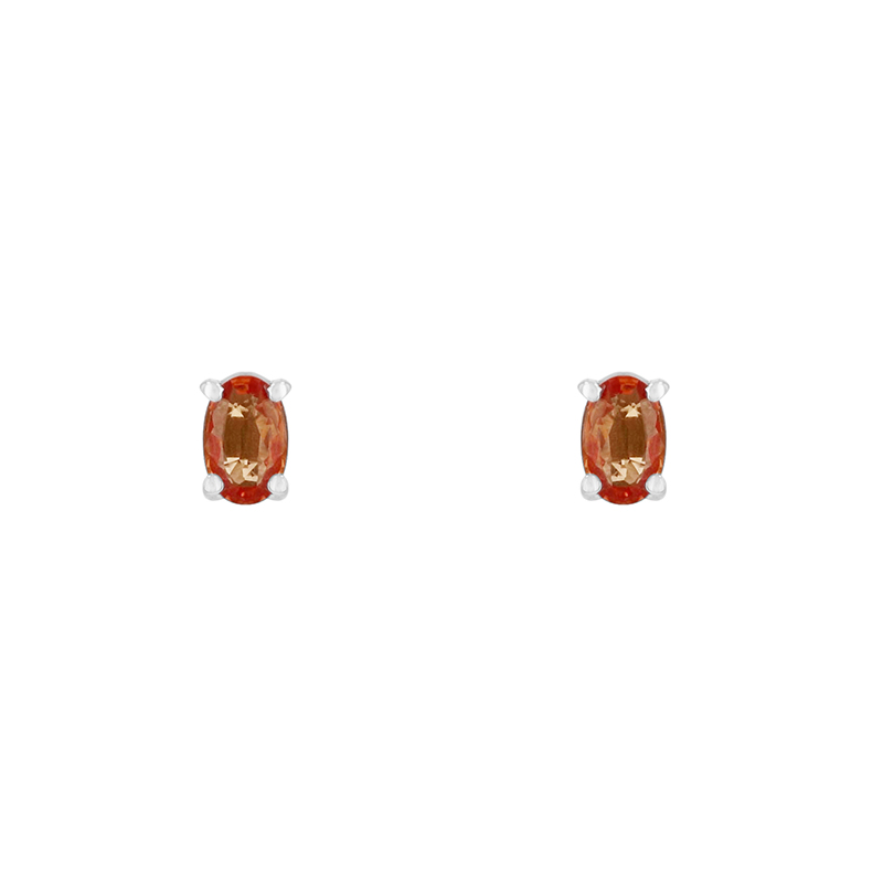 Minimalistische Ohrringe mit orangefarbenen Saphiren Deborah