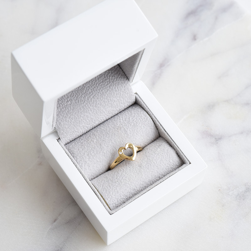 Romantischer silberner Ring mit einem Diamanten Celine 86071