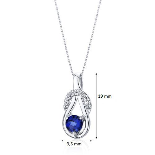 Silberanhänger mit blauem Saphir im Knotenmotiv Amadeni 9541