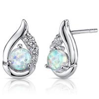 Silberne Ohrringe mit Opalen und Zirkonia Edily
