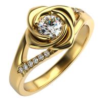 Verlobungsring in Form einer Rose mit Moissanit und Diamanten Xalor
