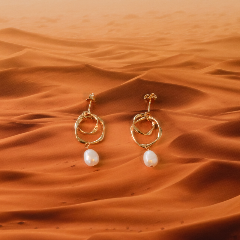 Vergoldete Ohrringe mit Perlen Ismael 101242