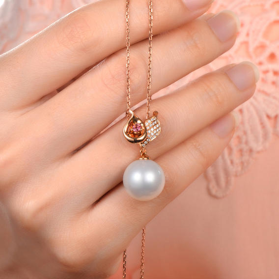 Perlen-Anhänger mit Turmalin und Diamanten Lalien 10272