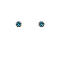 Silberne Ohrstecker mit blauen Diamanten in Bezelfassung Tofine