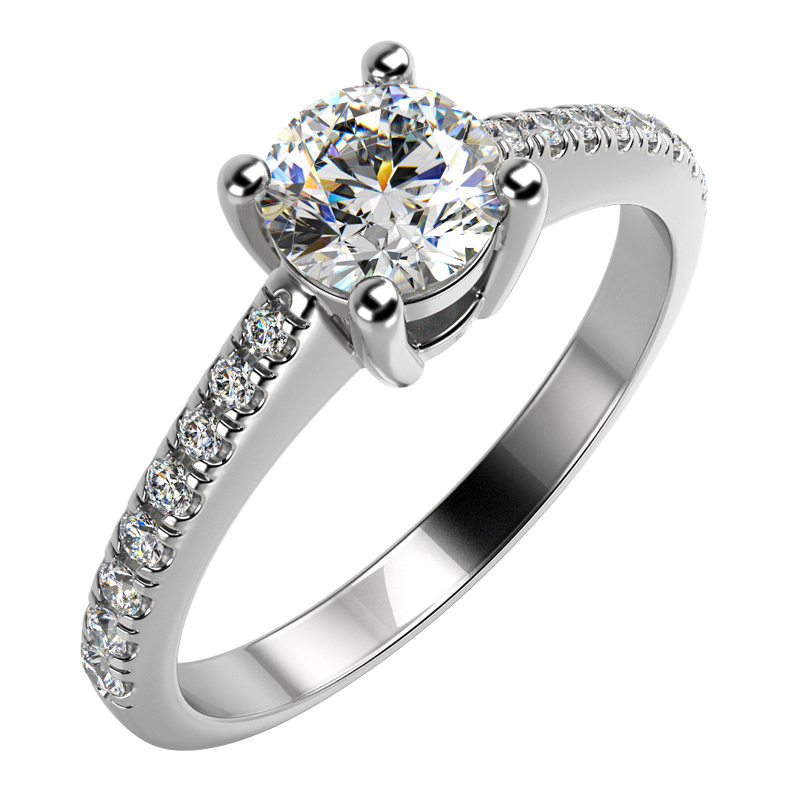 Goldener Verlobungsring mit Diamanten im Pave Stil Dalea 10432