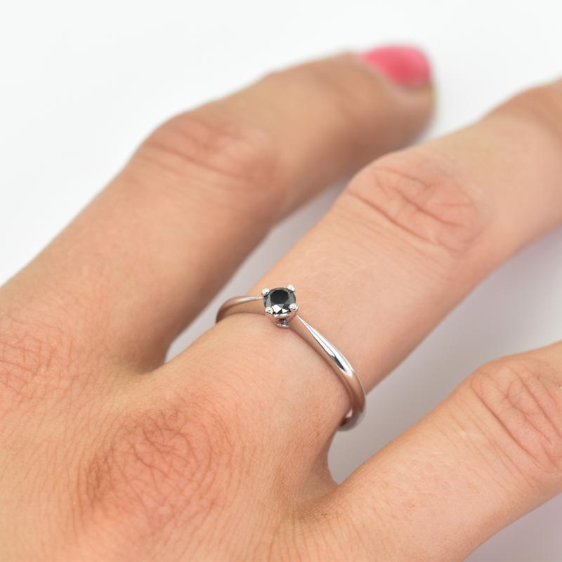 Verlobungsring mit schwarzem Diamanten Fazew 11852