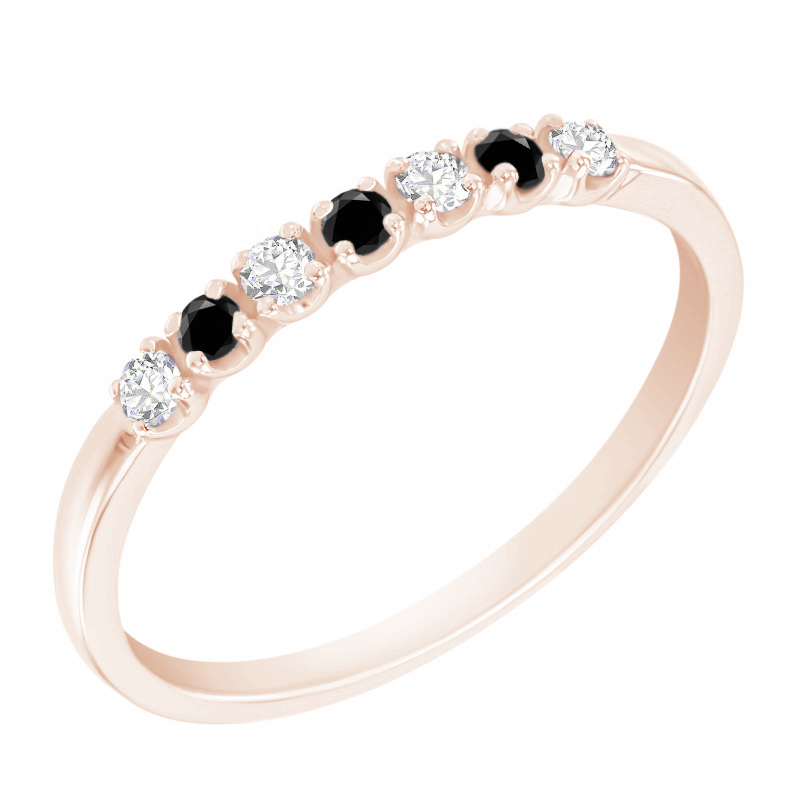 Ring mit schwarzen und weißen Diamanten Gianna 120062