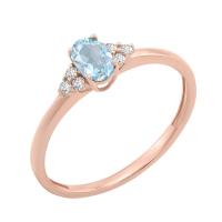 Eleganter Ring mit Aquamarin und Diamanten Sheldo