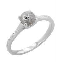 Goldener von Hand gravierter Ring mit einem Salt and Pepper Diamanten Aldora