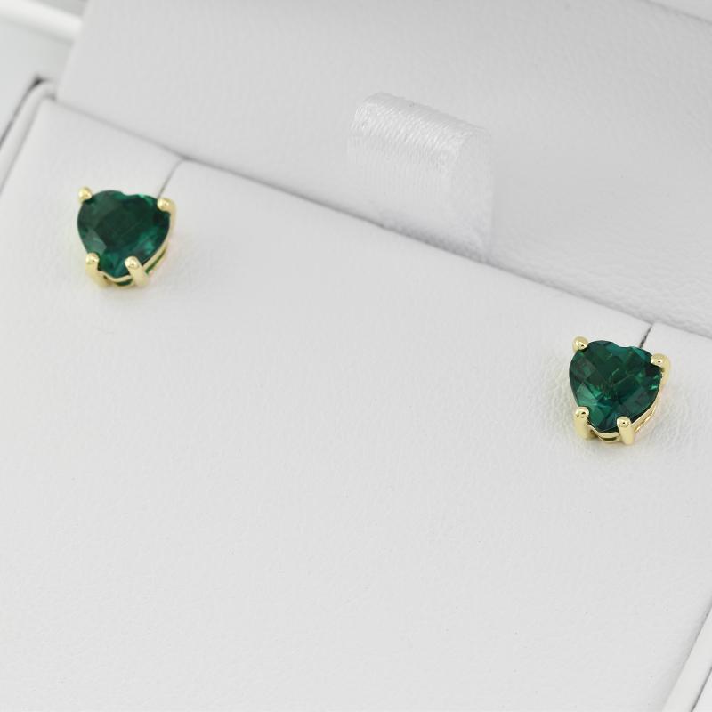 Wunderschöne Ohrringe im Herz-Form mit Smaragden Kaciah 13252
