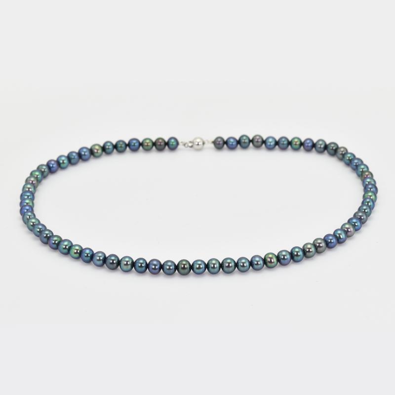 Halskette mit schwarzen Perlen 14982