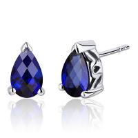 Silberne Ohrringe mit blauen Saphiren Aravan