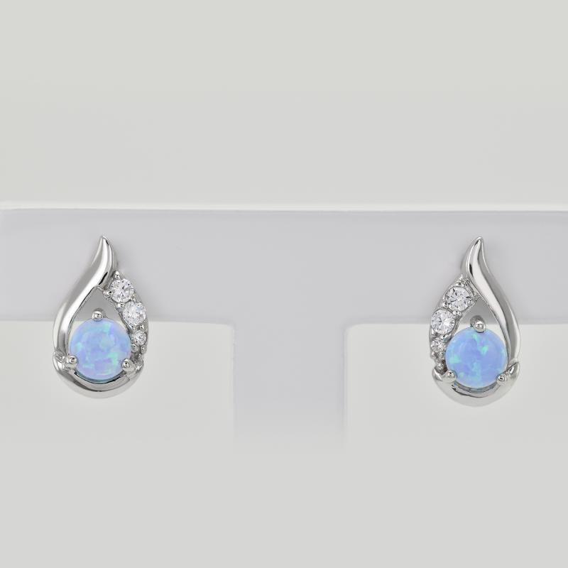 Silberne Ohrringe mit Opalen 22772
