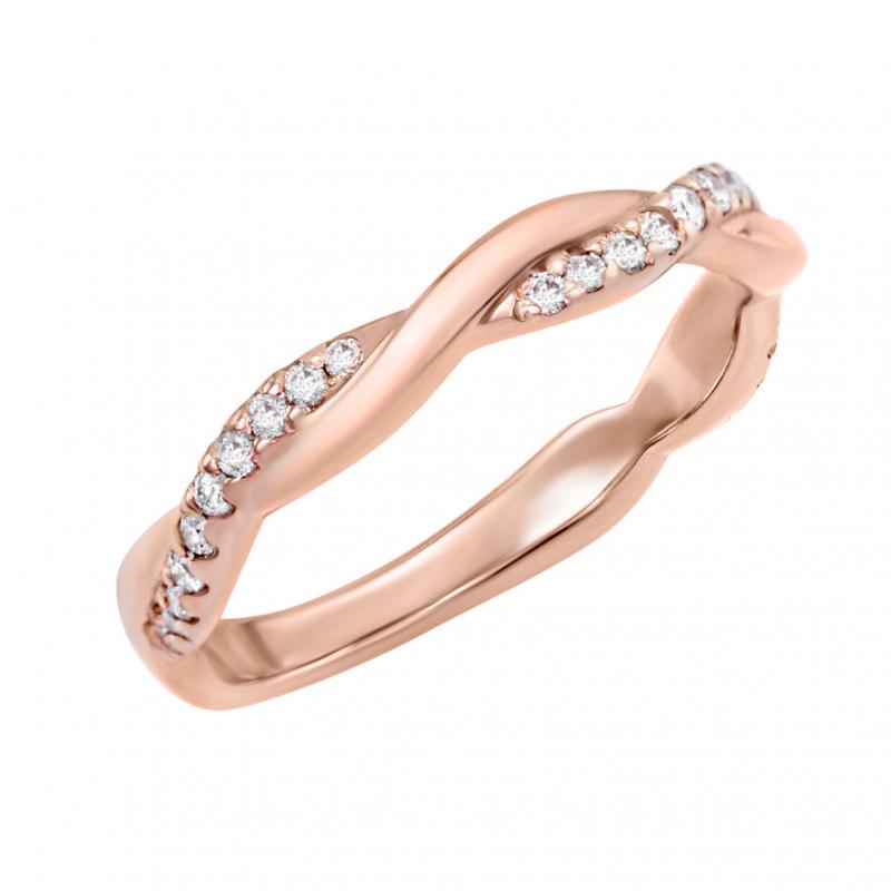 Goldener Twist-Ring mit Diamanten Malea 23062
