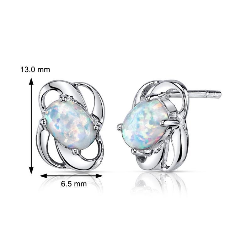 Silberne Ohrringe mit weiße Opalen Sanvali 2542