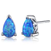 Silberne Ohrringe mit blauen Opalen Talank