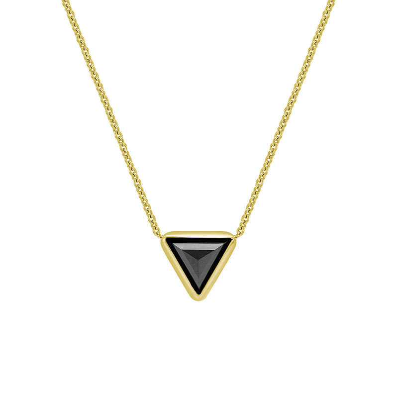 Goldene Halskette mit schwarzem Diamant Baya 29992