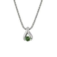 Halskette aus Platin mit grünem Diamanten Tilda