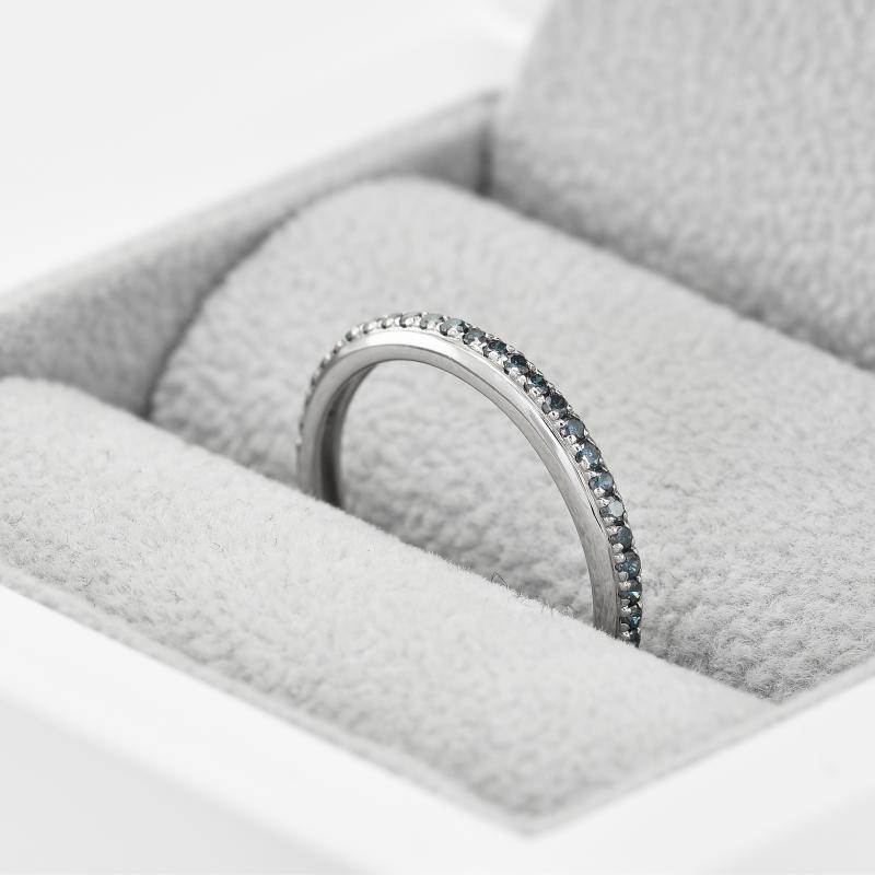 Memoire-Ring in Gold mit blauen Diamanten Eila