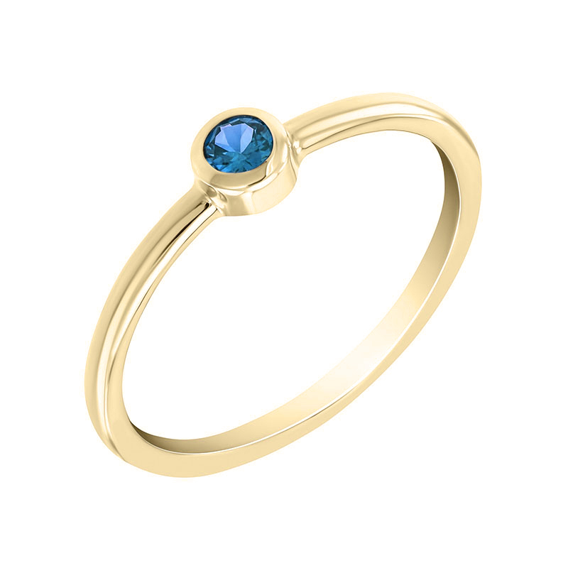Goldener minimalistischer Ring mit London Topas Emilien