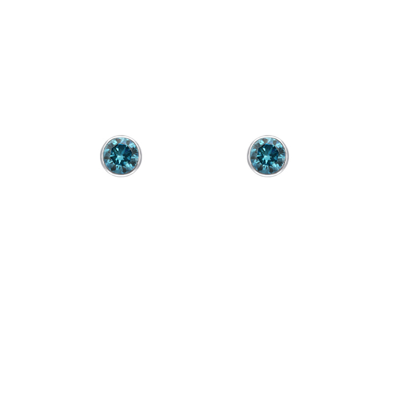 Goldene Ohrstecker mit blauen Diamanten Zeppo 36902