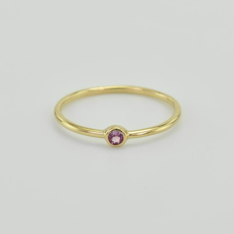 Minimalistischer Ring aus Gold mit rosa Saphir Emilien 37492