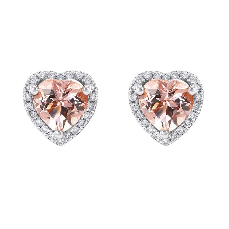 Goldene Ohrringe mit Morganit und Diamanten Iveri 37532