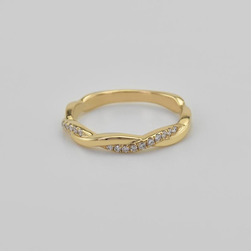 Einzigartiger Ehering mit Diamanten und klassischer Court Ring Lau 37992