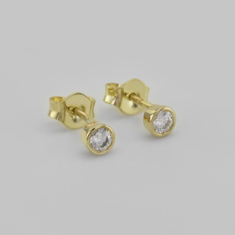 Goldene Ohrstecker mit Diamanten Tofine 38062