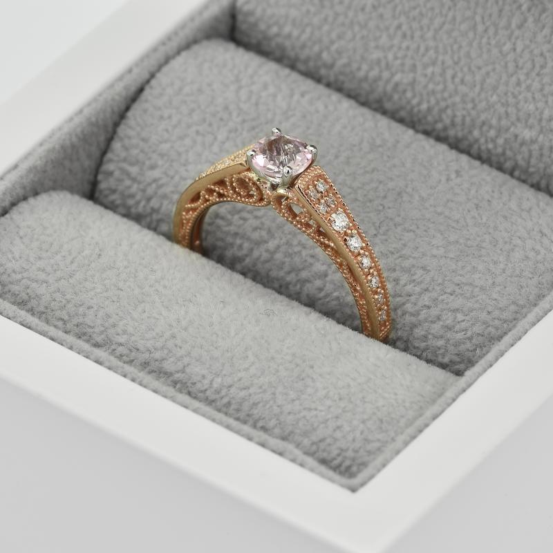 Verlobungsring im Vintage-Stil mit Morganit und Diamanten Keran 38182