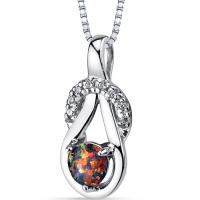 Halskette mit Opal aus Silber mit Zirkonia Amadeni