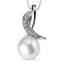 Silberne Halskette mit Perle und Zirkonia Etay