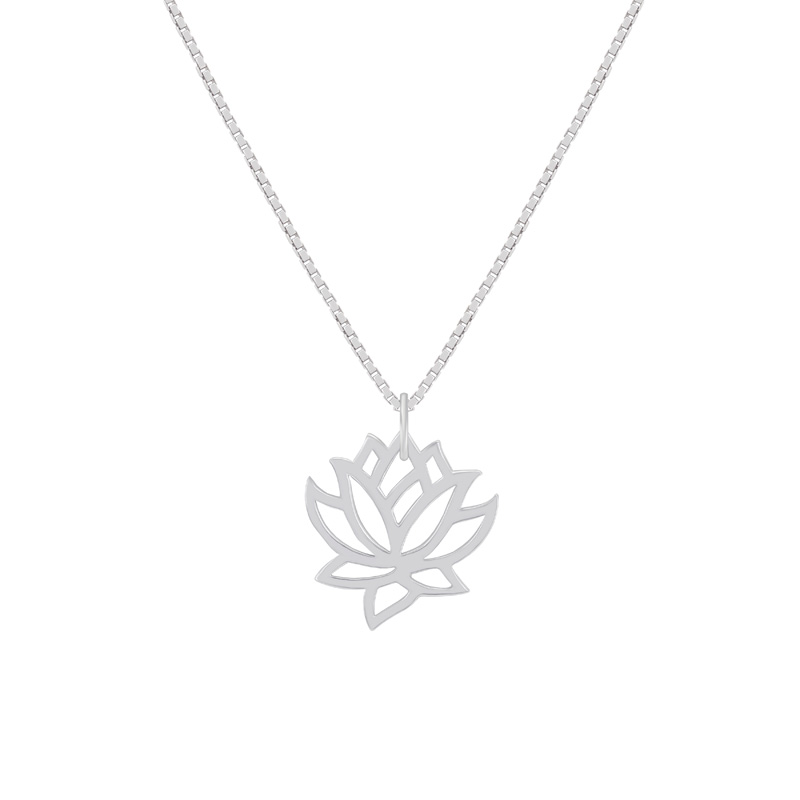 Silber Halskette mit Lotosblume Anhänger Laila