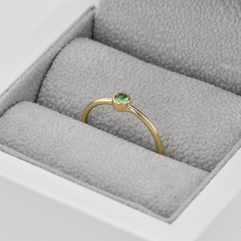 Goldener minimalistischer Ring mit Tsavorit Granat Ruziol 41352